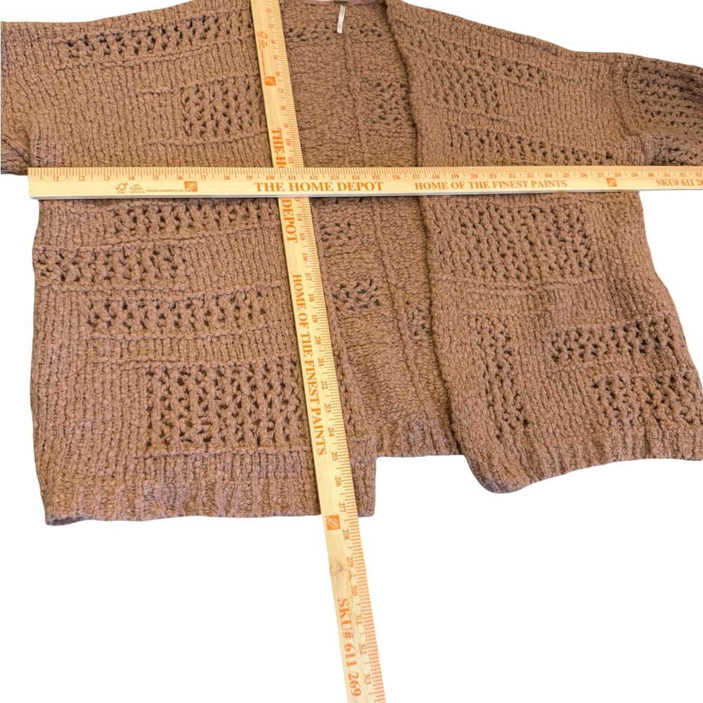 Free People Sun Valley Chunky Knit Open Front Sweater Wool Blend M/L - Picture 3 of 6